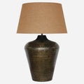 Egyptian style urn lamp base bronze finish