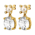 Dyrberg/Kern Nicola Gold Earrings - Crystal /White Pearl