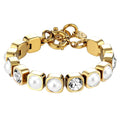Conian Tennis Bracelet - Gold - Crystal / White Pearl