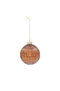 Sparkling Sphere Glass bauble -Chestnut Small