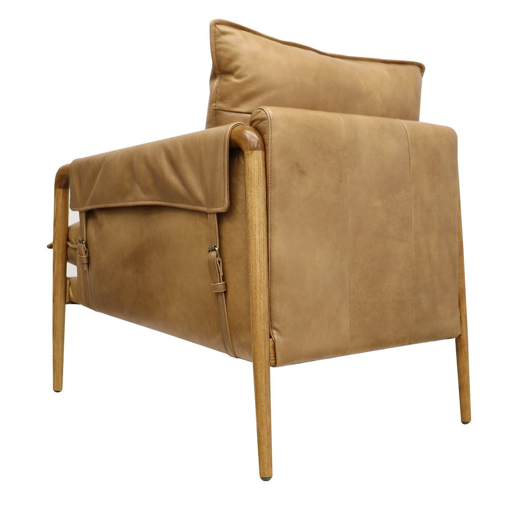 Saddle leather armchair - tan