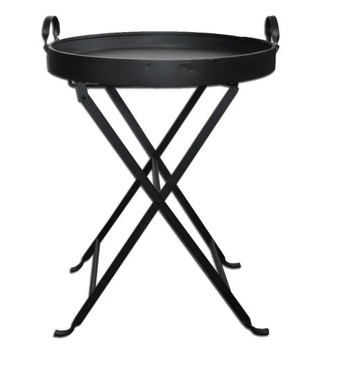 Black Iron Folding Tray table