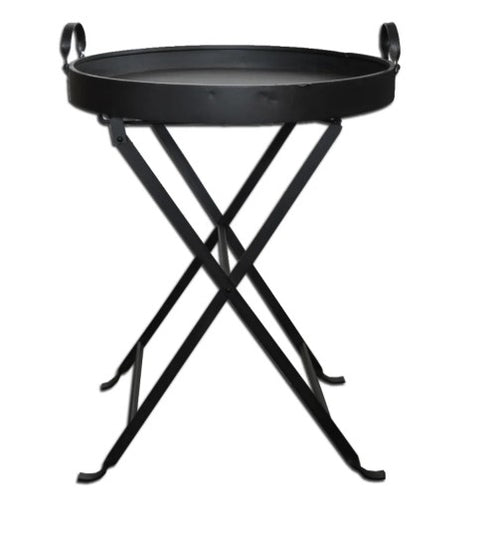 Black Iron Folding Tray table