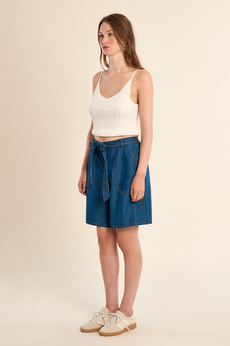 Molly Bracken Woven Shorts - Mid Blue - Small