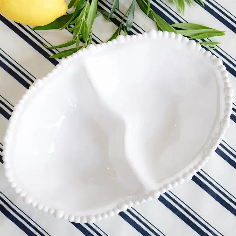 Melamine Pearl Double Serving Bowl