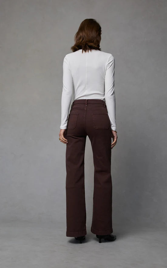 Dri Cooper Indy High Rise Wide Leg French Roast Colour.