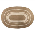 Jute Oval Door Mat - Jute/ White