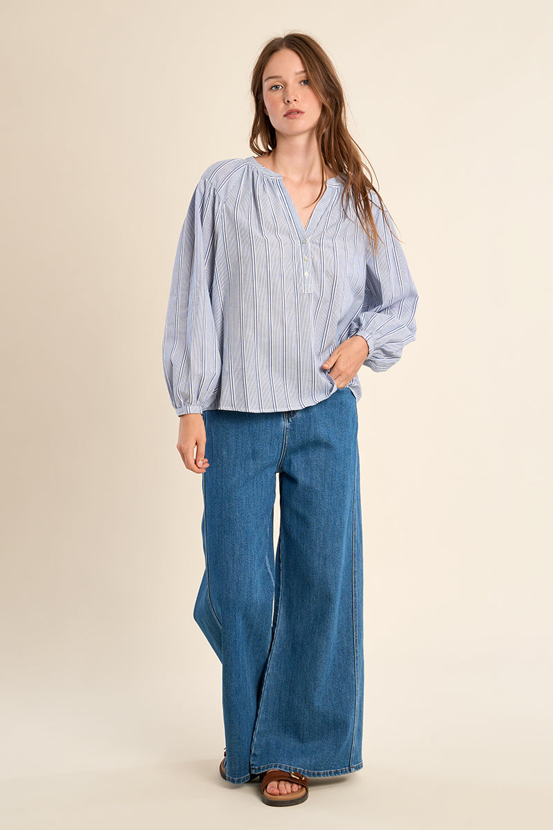 Molly Bracken Woven Blouse - Blue
