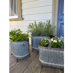 Zinc Footed Planter - Oval