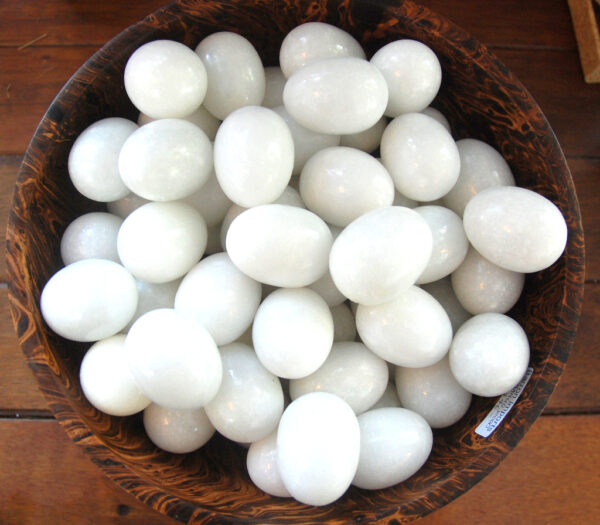 Solid white marble egg