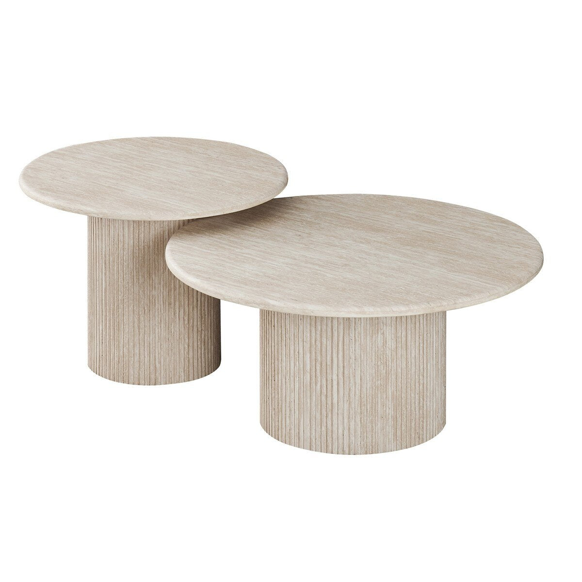 TUSCAN TRAVERTINE TABLE NEST - LARGE