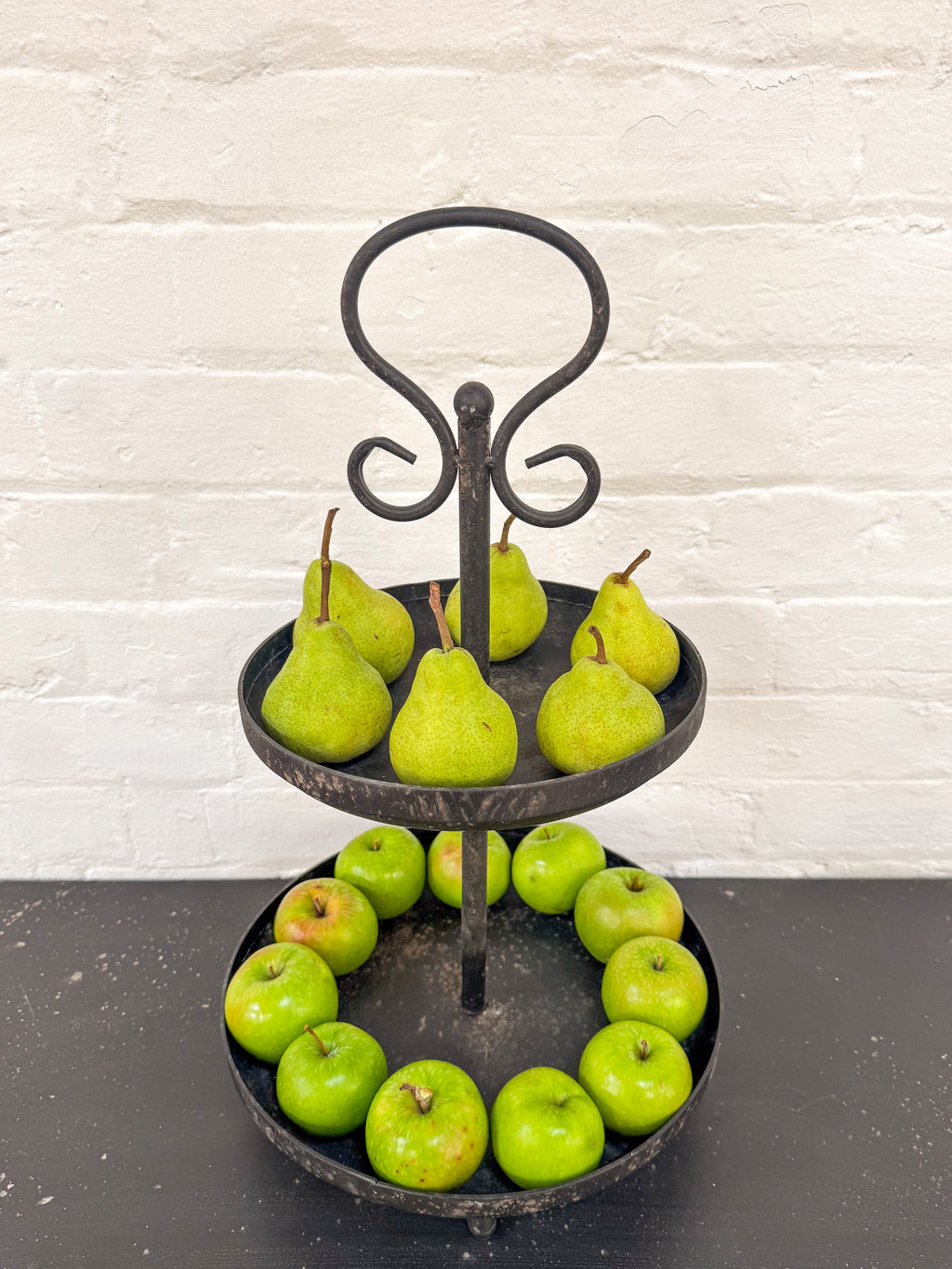 Black 2 layer cake stand