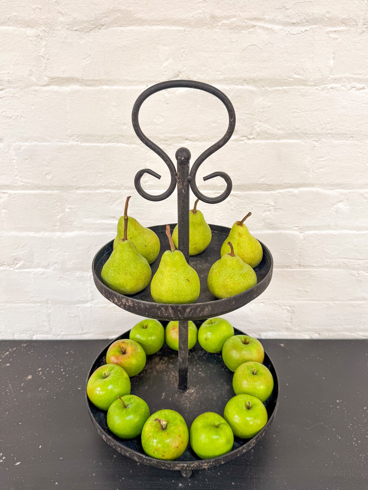 Black 2 layer cake stand