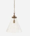 Vitrene Small Brass &amp; Glass Hanging Light - 35CM