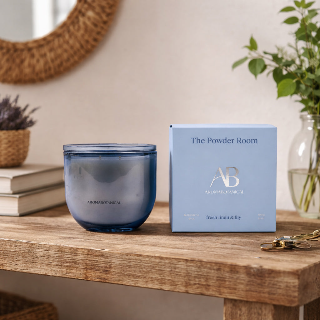 AB core candle 400g the powder room fresh linen & lilly