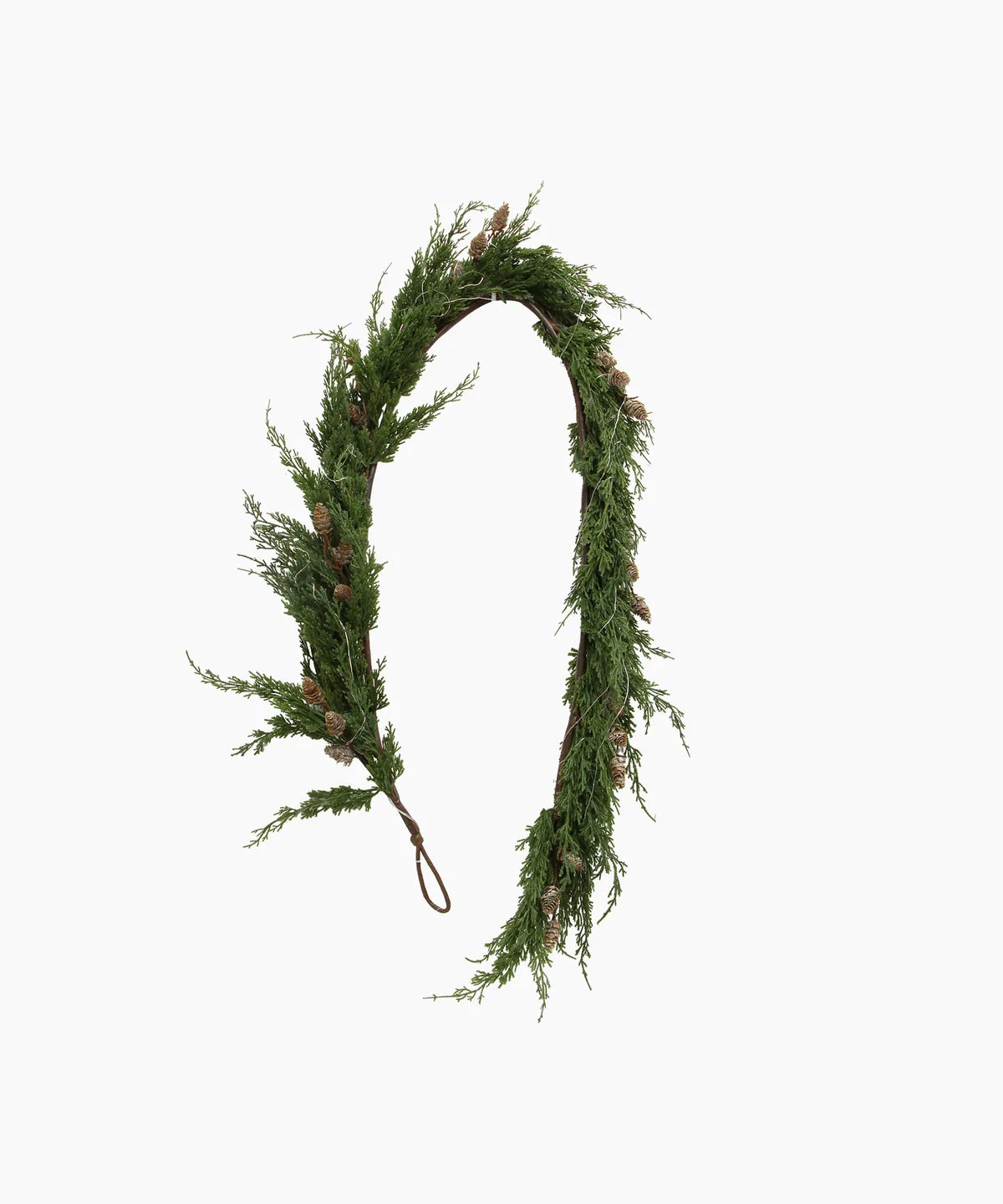Cedar &amp; Pinecone Swag with Lights 104cm