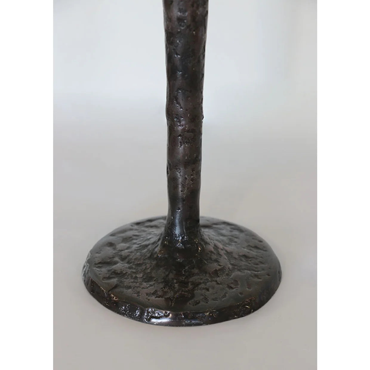 Forged Gothic Style Bronze Candlestick Large