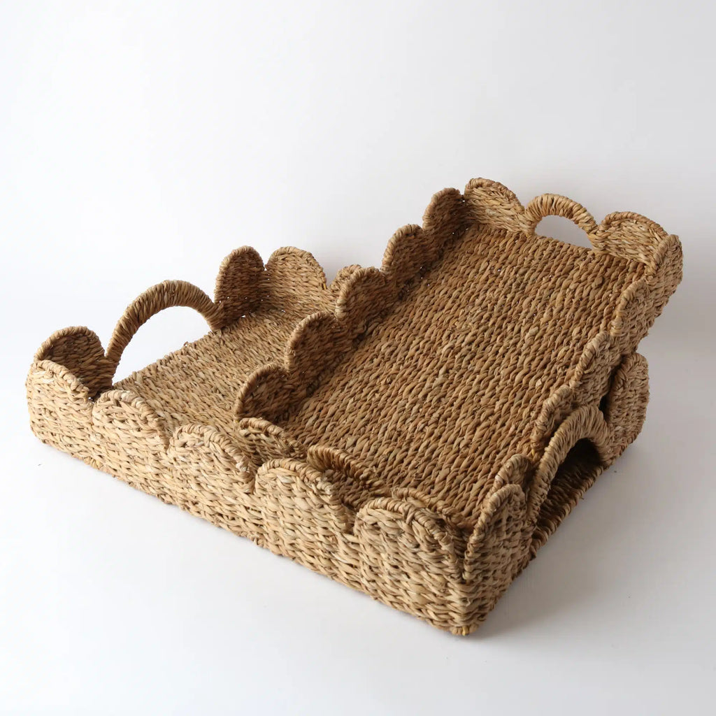 Rectangle Scalloped Seagrass Trays