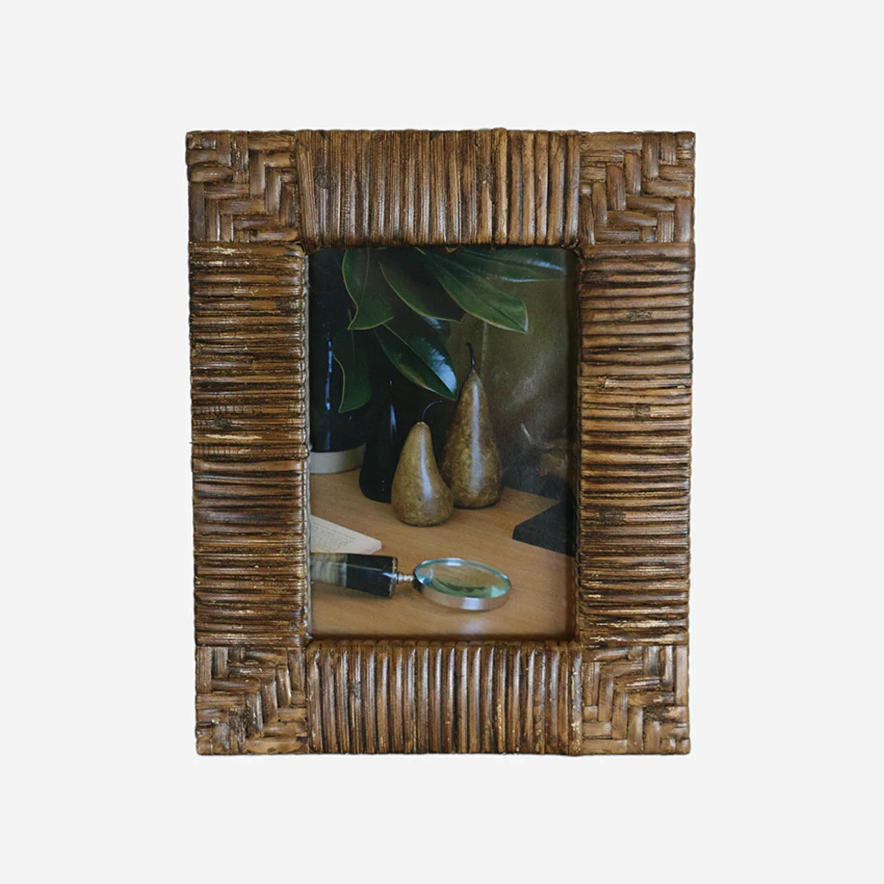 Woven photo frame 5x7 walnut