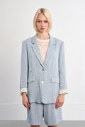 Lili Sidonio Woven Blazer, Light Blue - Medium