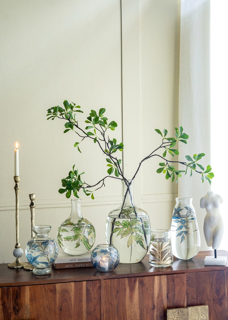 Painted glass vase