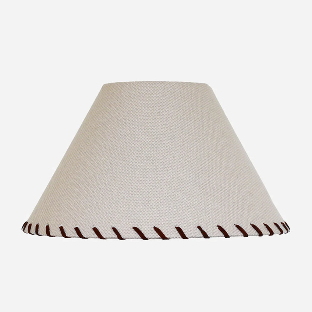 Woven linen leather stitching Tapered Drum 46cm Shade
