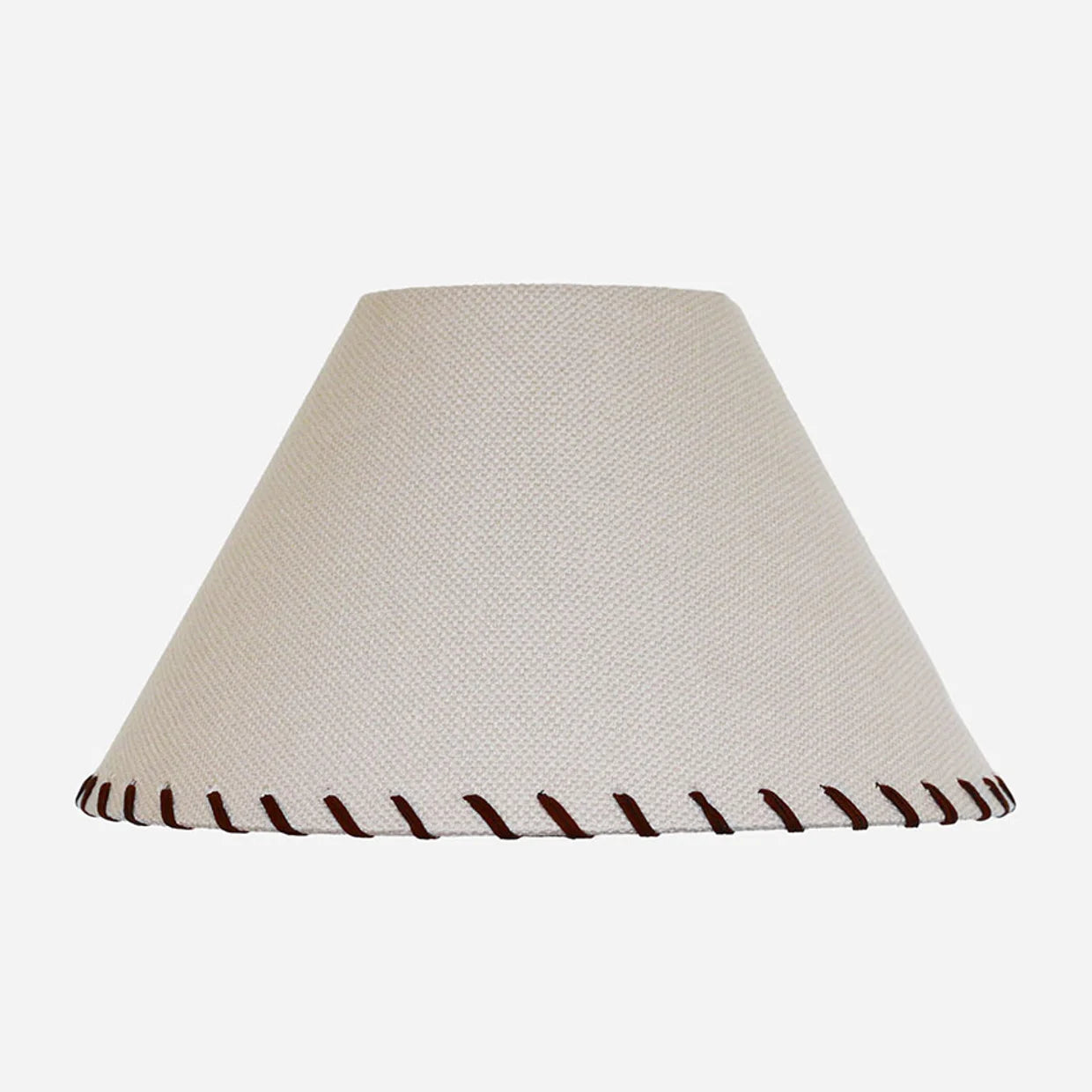 Woven linen leather stitching Tapered Drum 46cm Shade