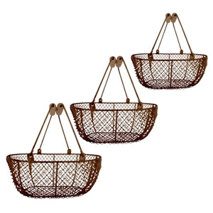 Wire Basket Oval Brown - Medium