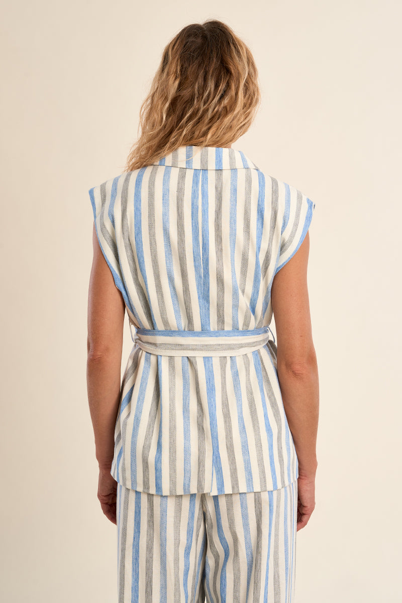 Molly Bracken Sleeveless Jacket - Blue