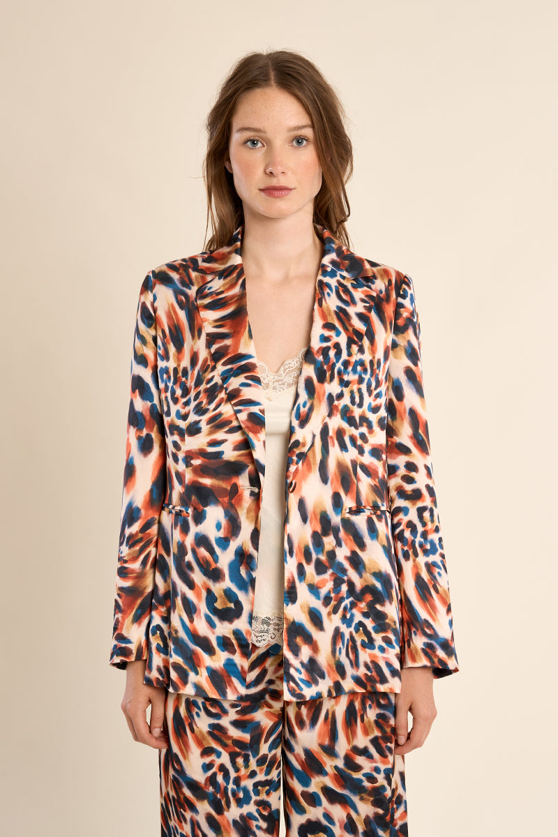 Molly Bracken Woven Blazer - Orange Romy - Small