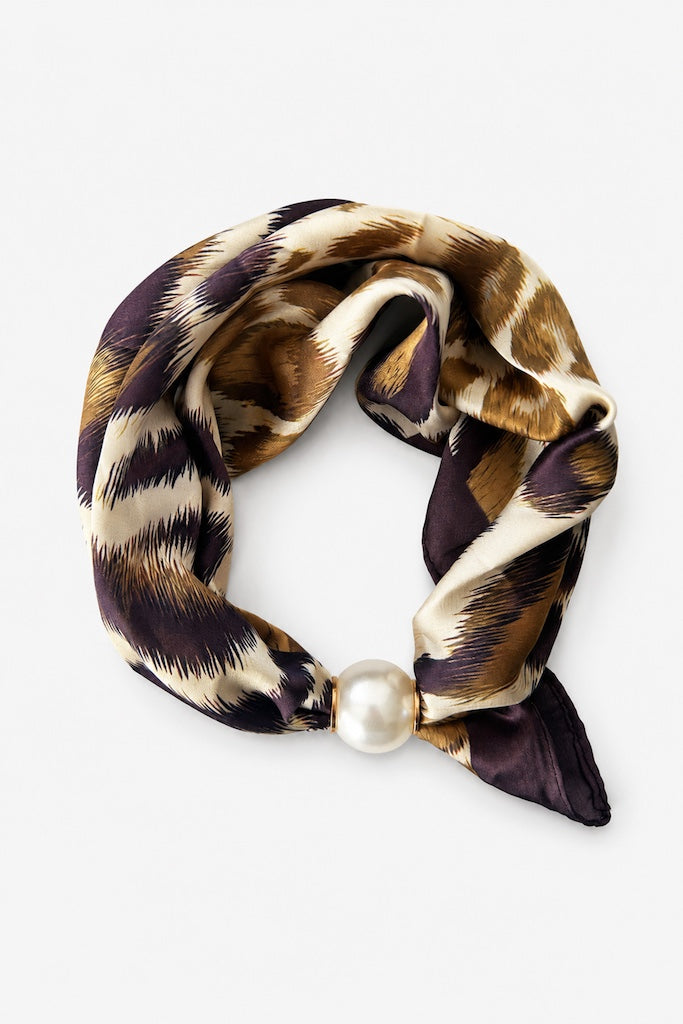 Pearl  fasten neck tie Desert Fawn