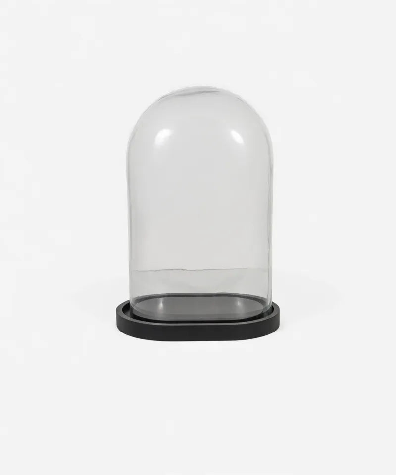 Oval dome black base 26x18x38H