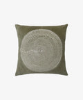 Embroidered circle velvet cushion cover only