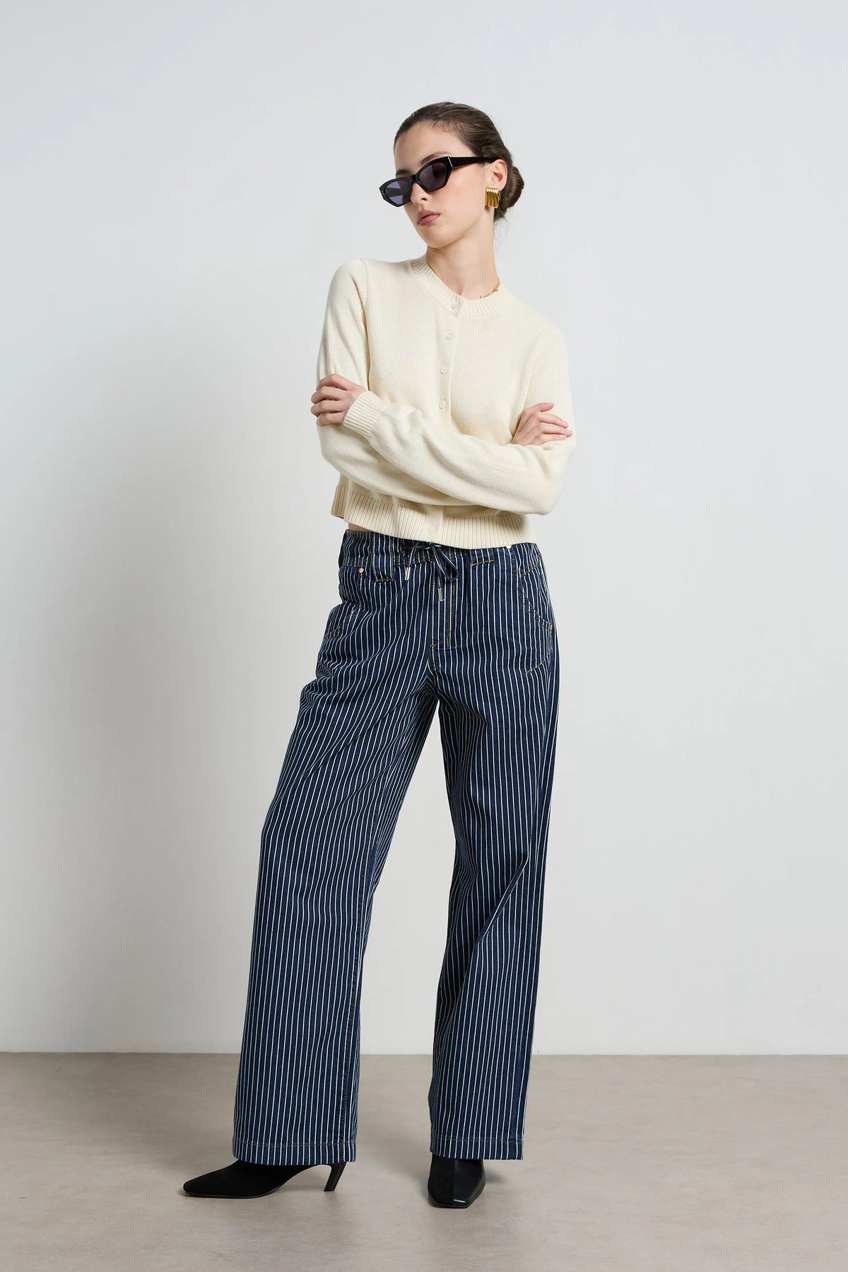 Dricoper Alora Stripe Denim Loose Pants