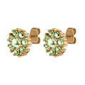 Carnea Studs - Gold - Light Green/ Crystal