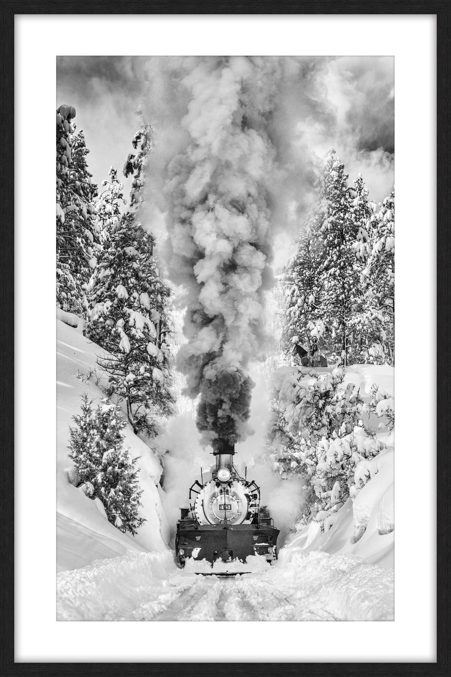 Steaming Framed Print with White Matt &amp; Black Frame  80x120cm