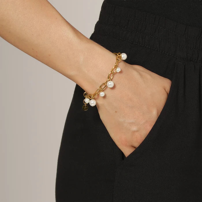 Dyrberg Kern Elena Bracelet, Gold Pearl