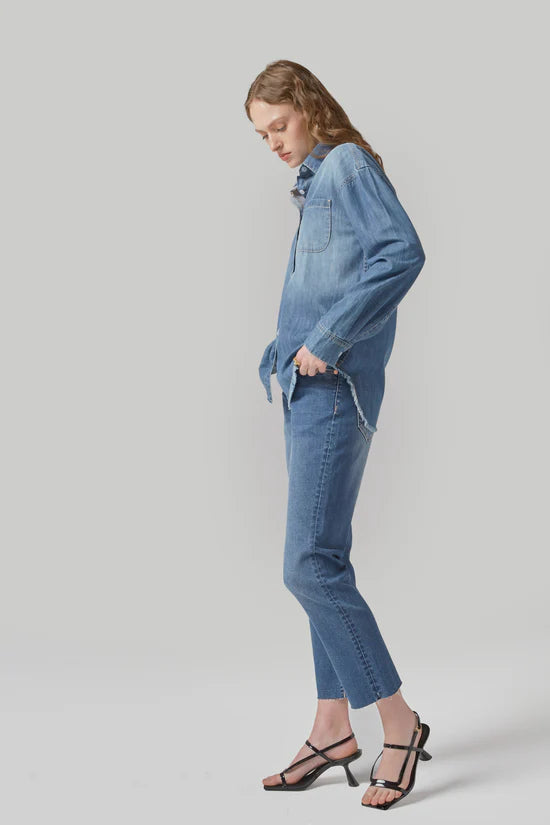Perla Cropped Mid Rise Jeans- 10