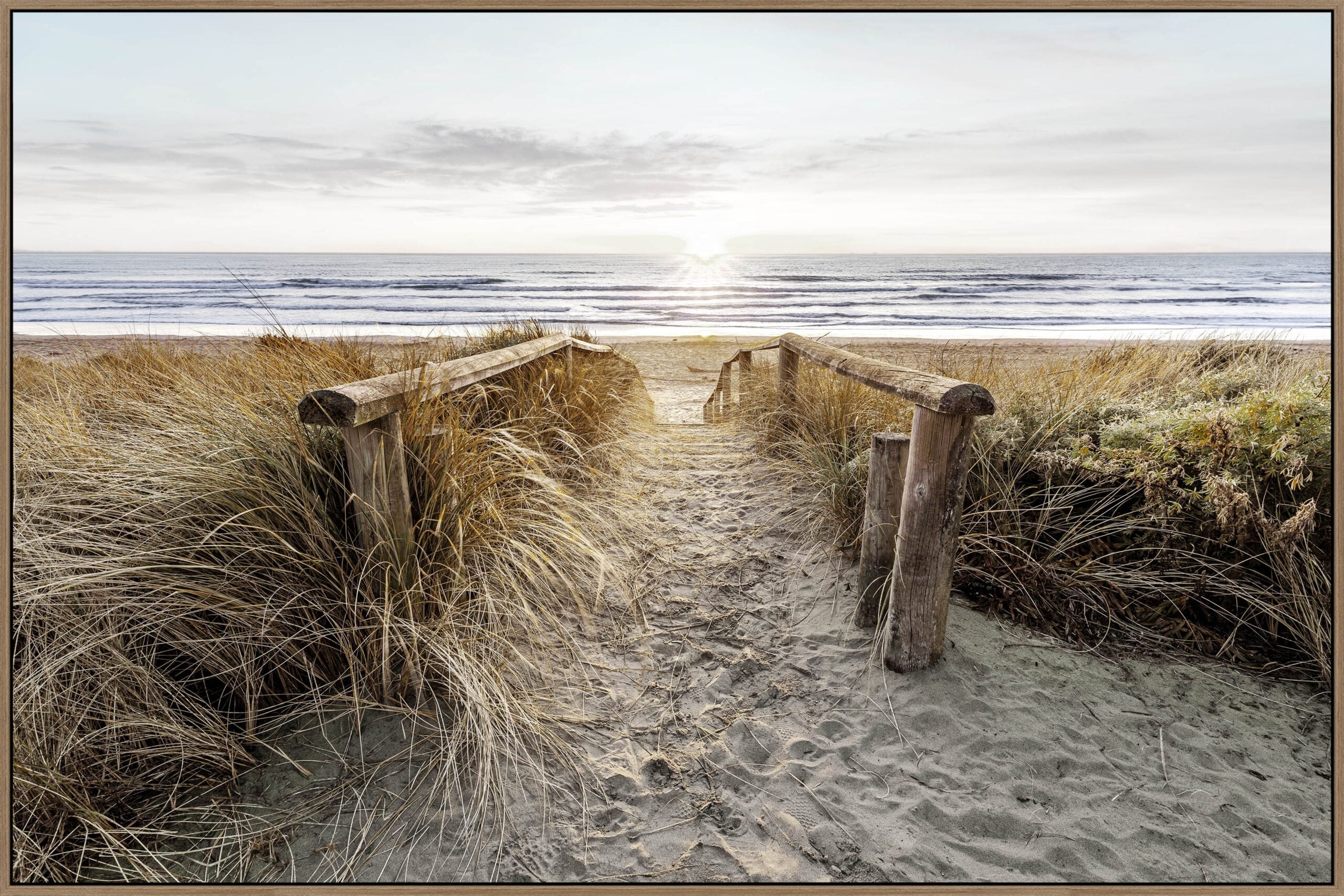 Brighton Beach Canvas with Black L Frame 80x120