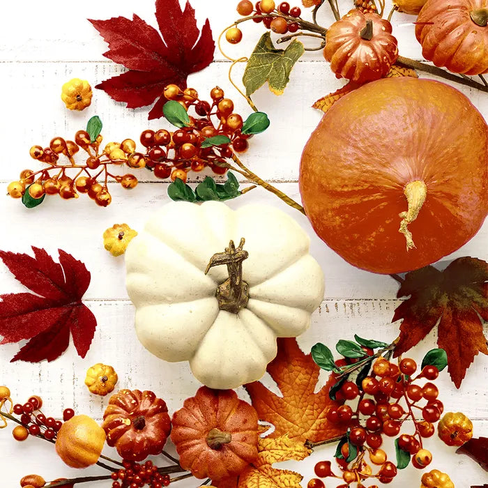 Pumpkin & Leaves Luncheon Napkin