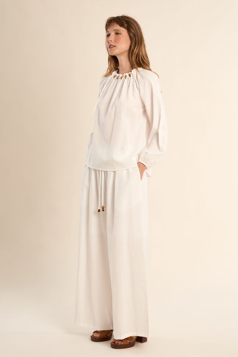 Molly Bracken Woven Blouse - White