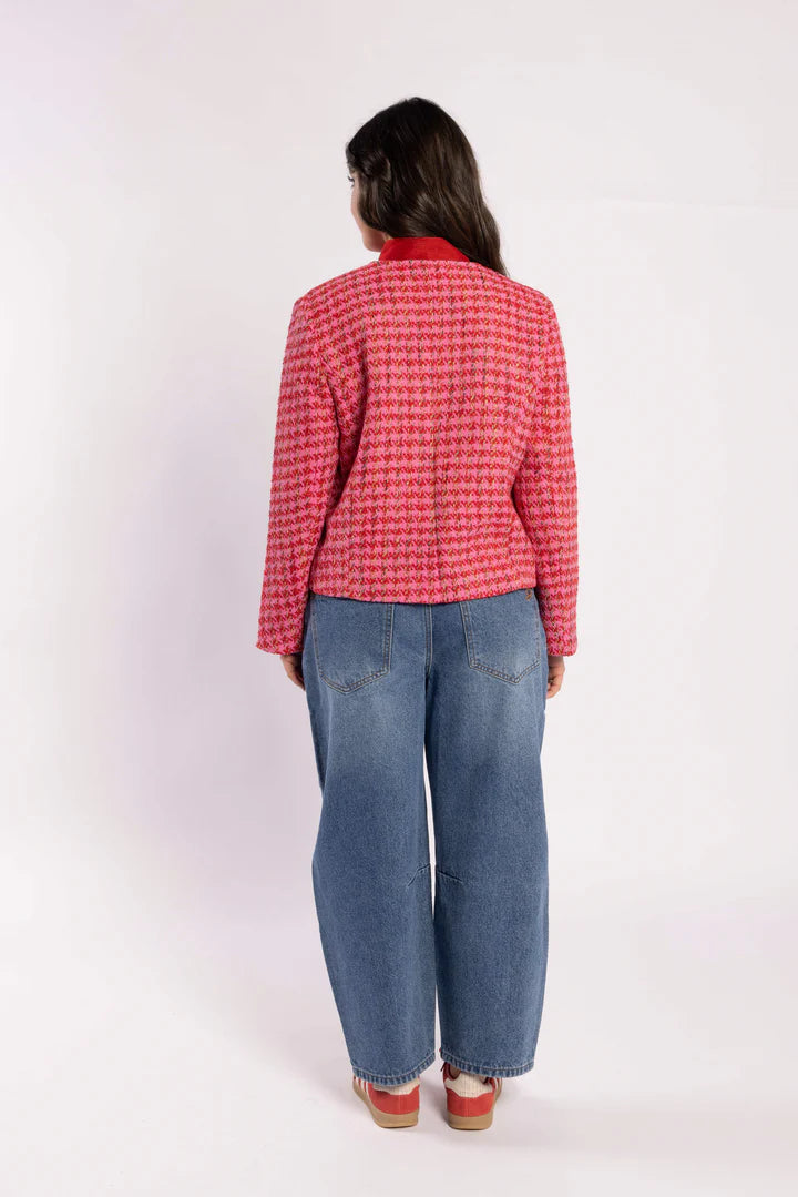 Seine Blazer Pink Herringbone