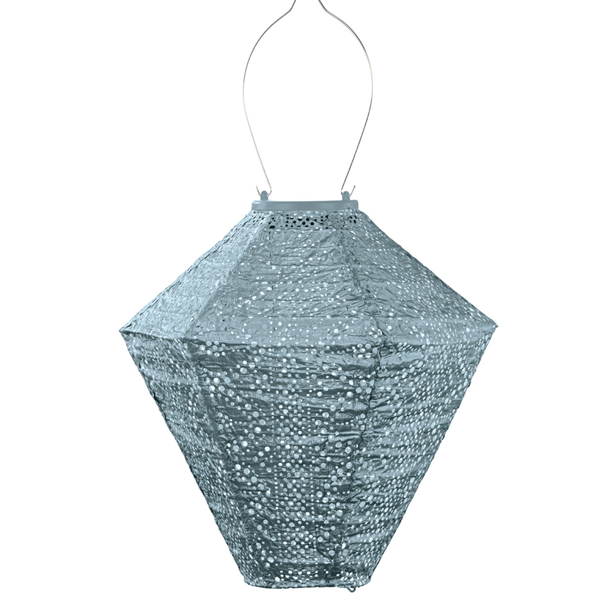 Lantern Jar 28cm Grey Blue Lace