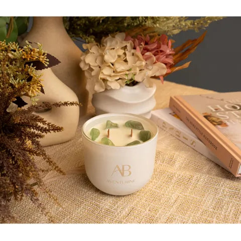 340g Jar Candle With Crystals -aventurine