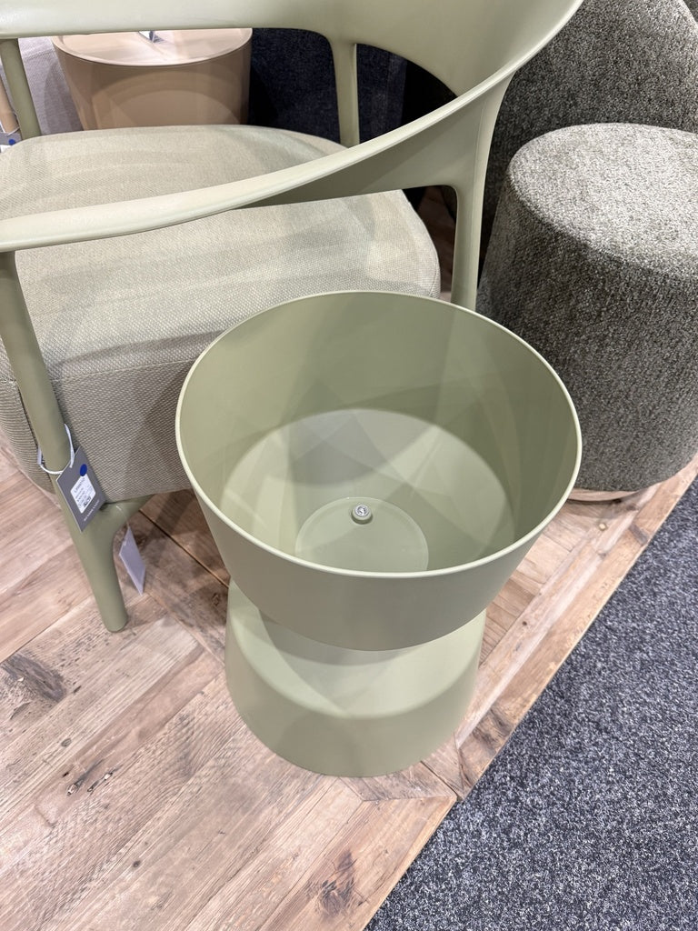 Outdoor ice bucket side table sage