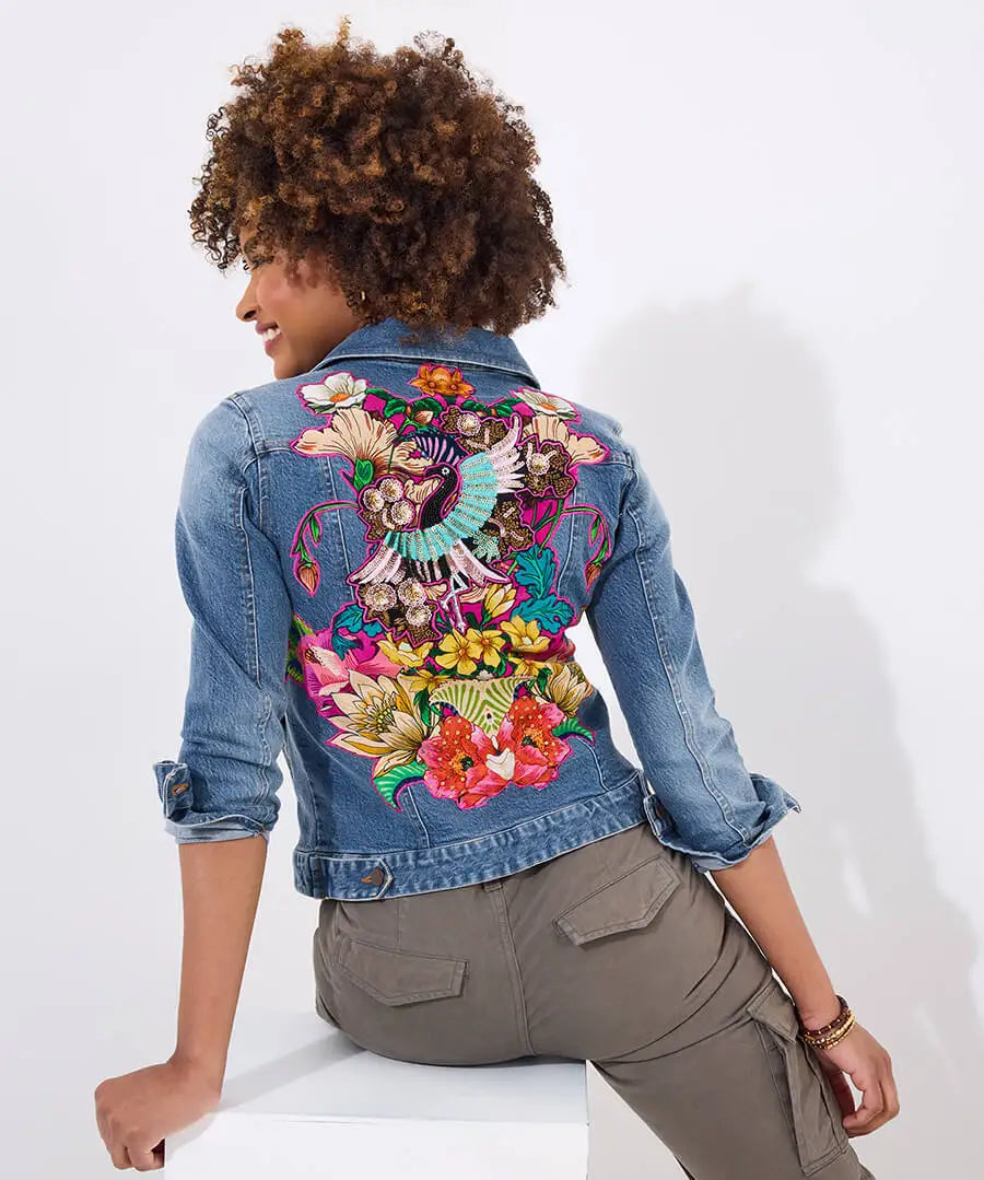 Boutique Tallulah Embroidered Denium Jacket