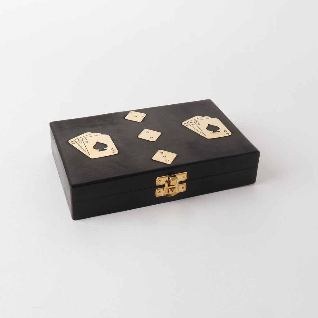 Double card box brass inlay black brass