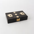 Double card box brass inlay black brass
