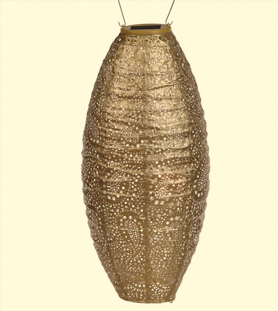 Lantern Long Oval 20 cm Gold