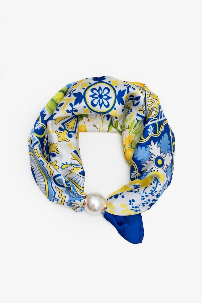 Pearl  fasten neck tie Lemoncello